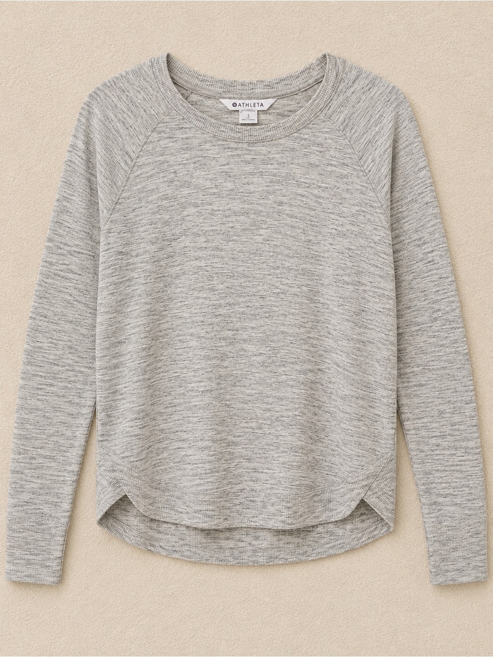 Athleta Mindset Sweatshirt XS Gray Space Dye Modal Pullover Lounge Top